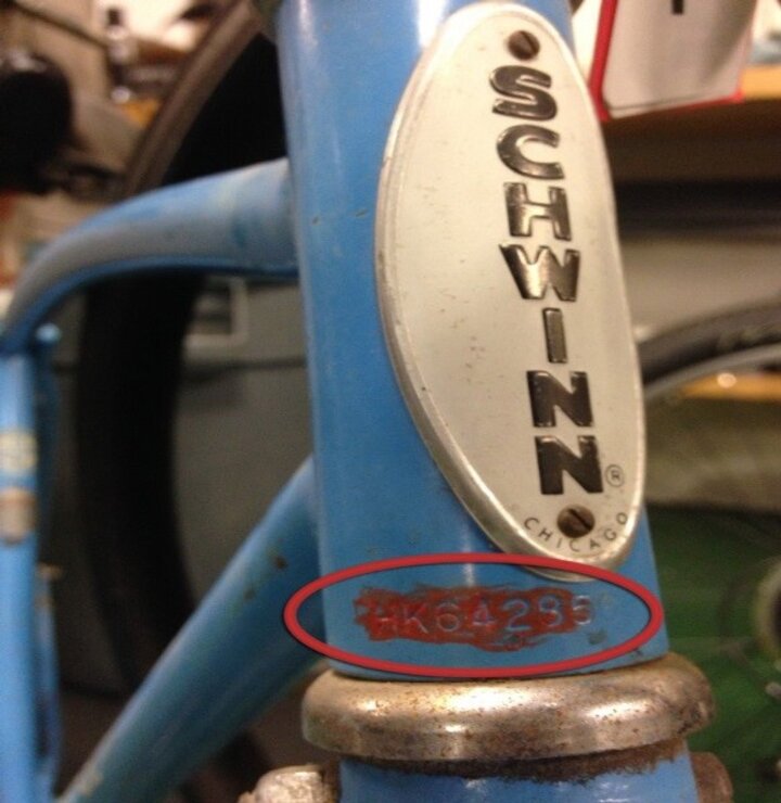 Serial number located on the head tube